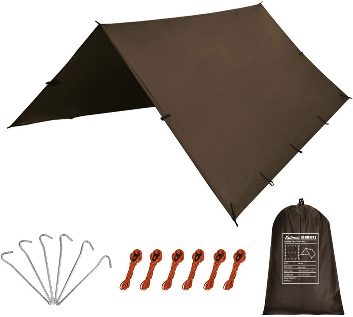 4m x 4m Waterproof Camping Tarp & Hammock Rain Fly