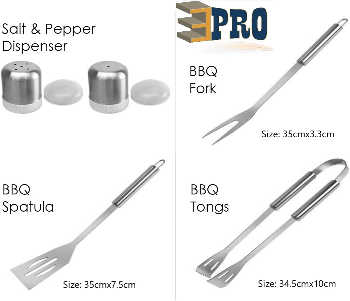 25-Piece Stainless Steel BBQ Tool Set with Carry Bag