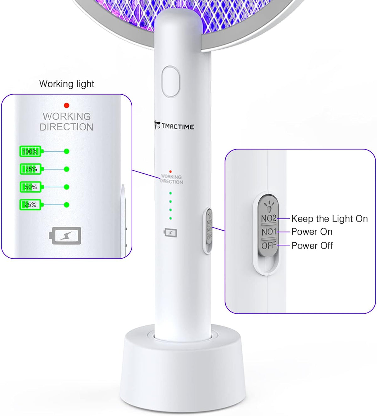 Rechargeable 4000V Electric Fly Swatter & Mosquito Zapper