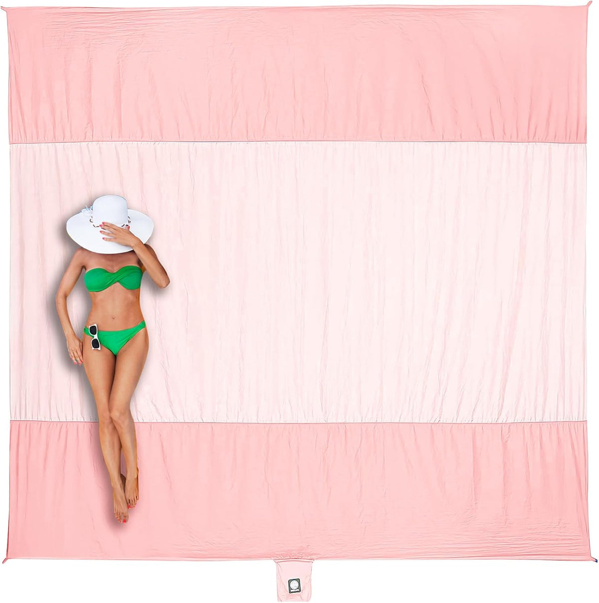 Sand-Free Waterproof Beach Blanket with Stakes