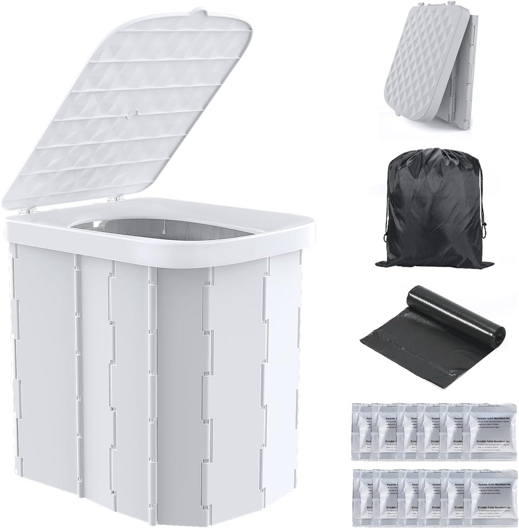 XL Portable Folding Camping Toilet with Lid