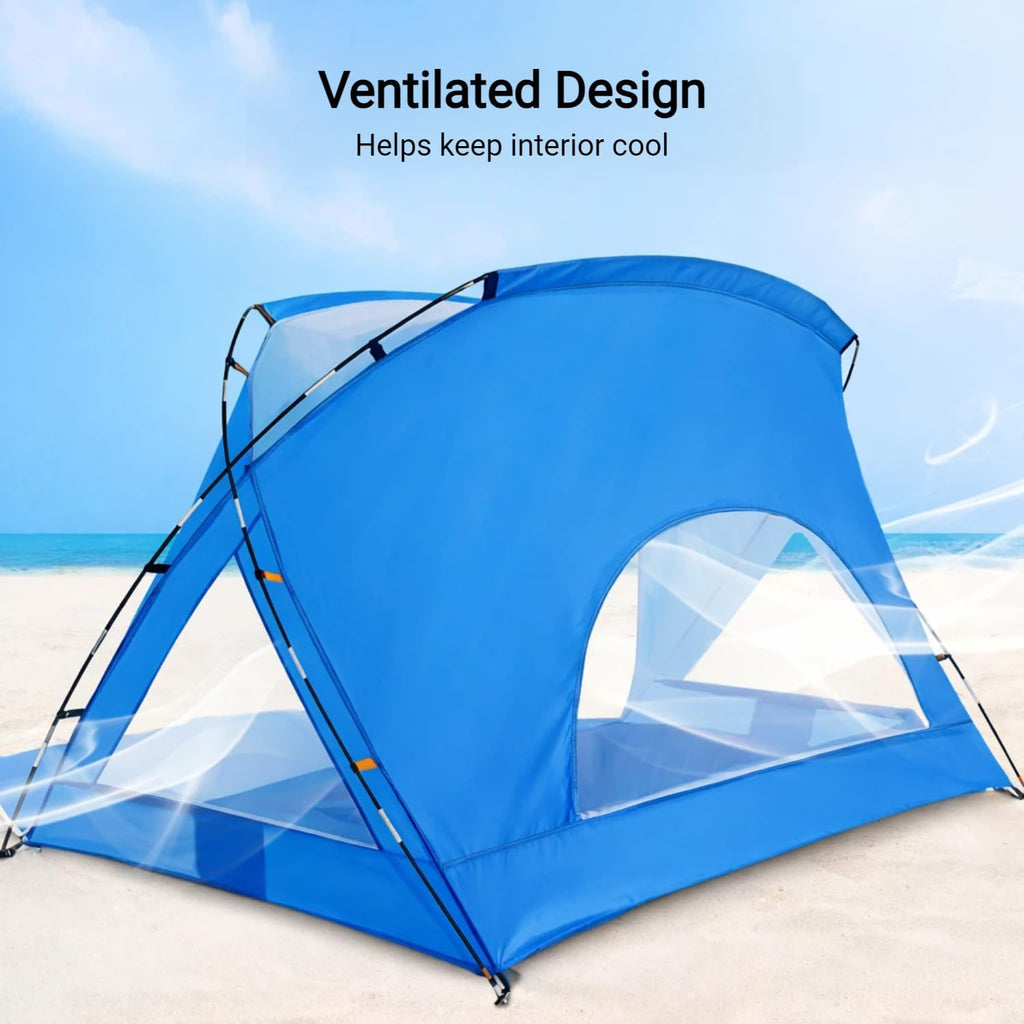 UPF 50+ Beach Sun Shelter Tent – Compact 1-2 Person