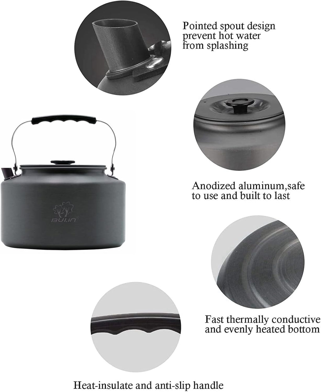 2.2L Lightweight Camping Kettle – Campfire & Stove Safe