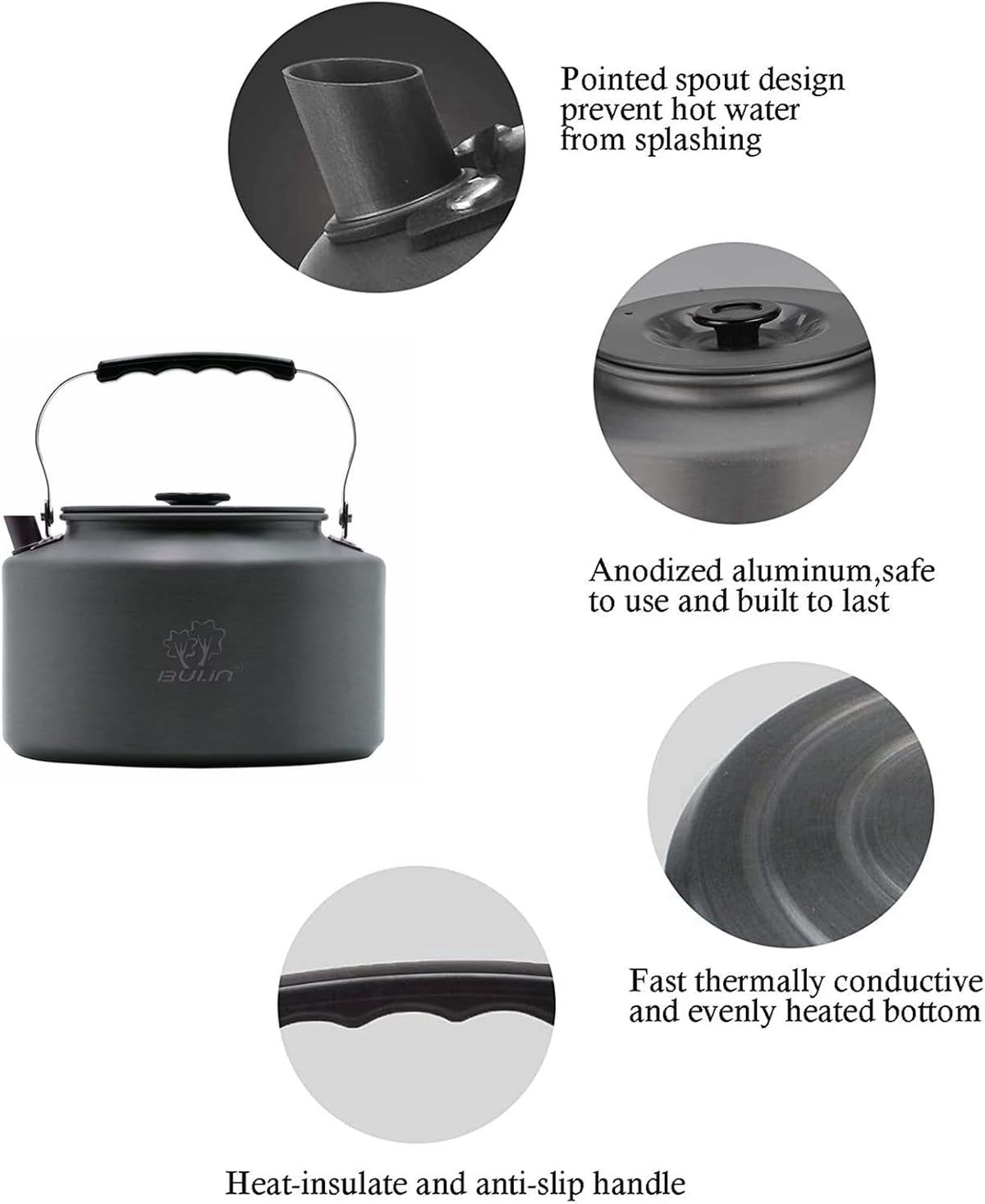 2.2L Lightweight Camping Kettle – Campfire & Stove Safe