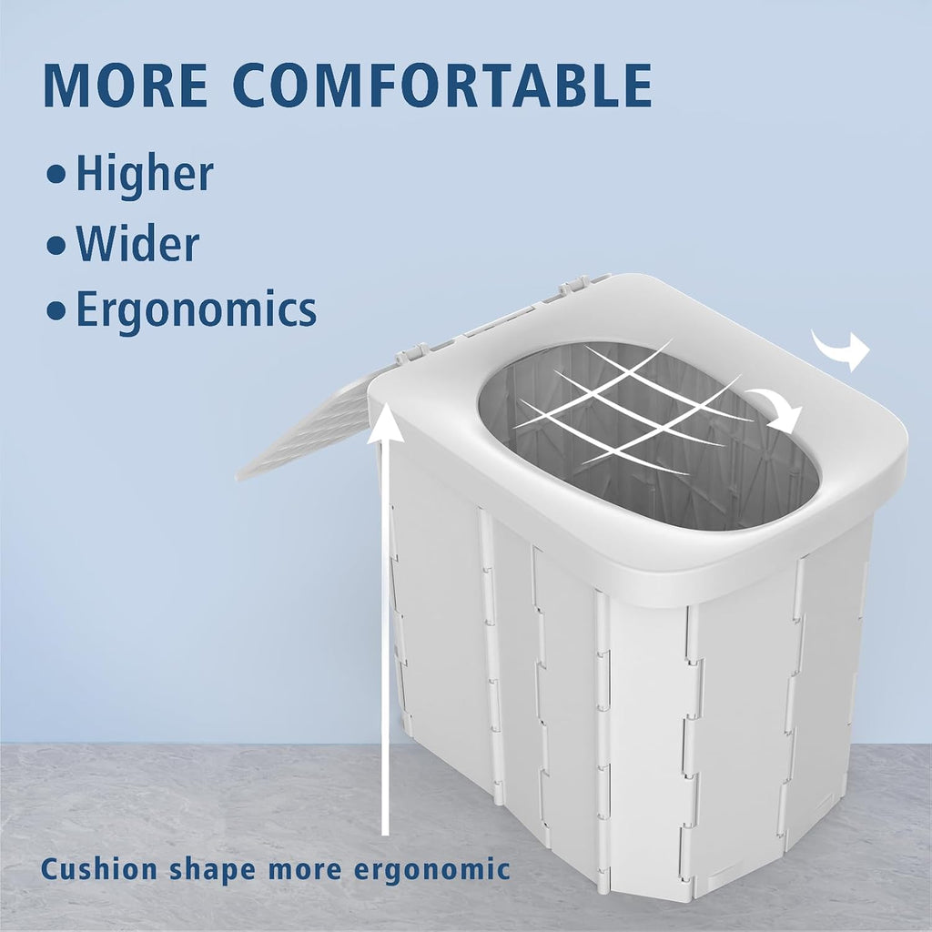 XL Portable Folding Camping Toilet with Lid