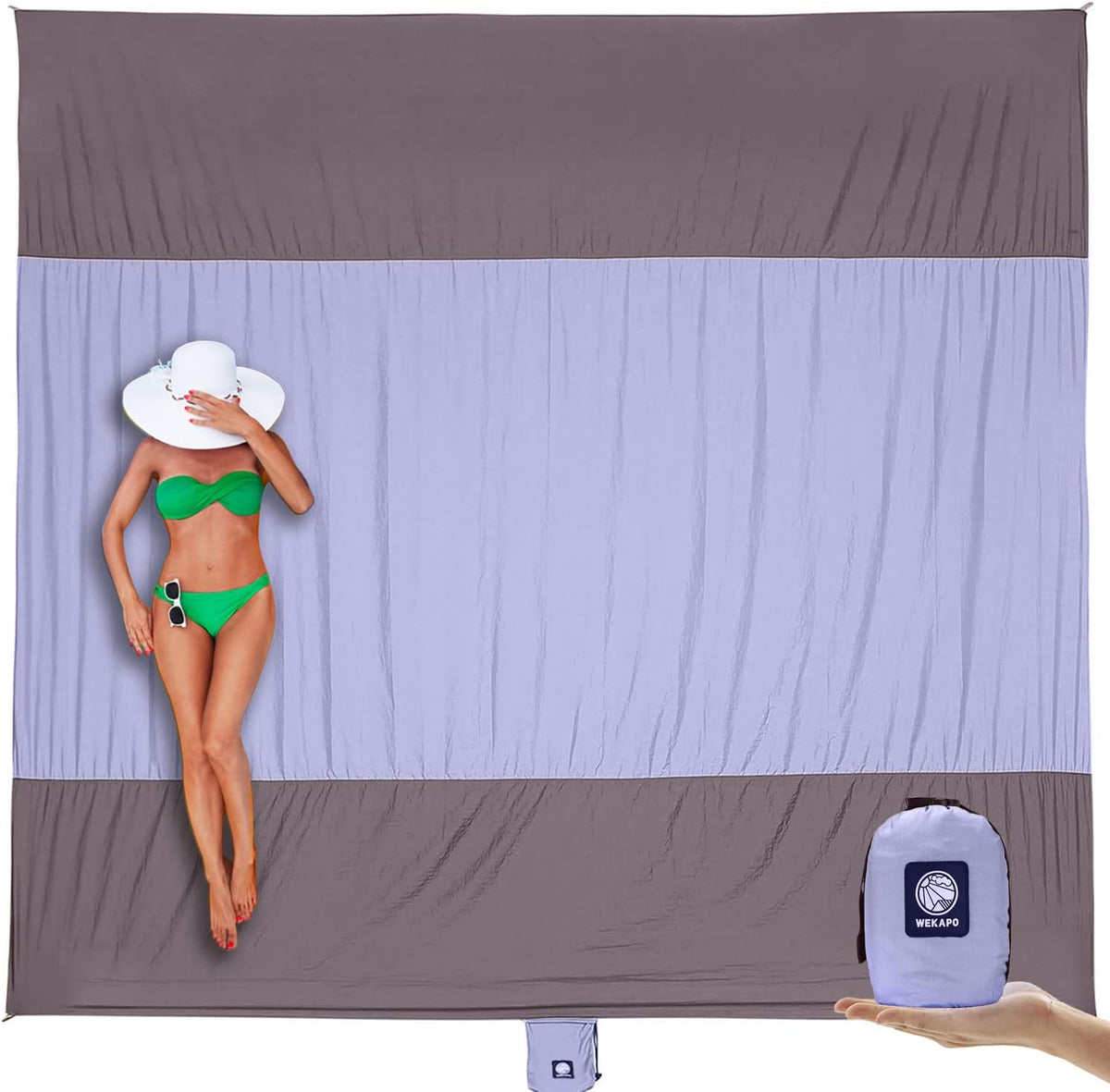 Sand-Free Waterproof Beach Blanket with Stakes