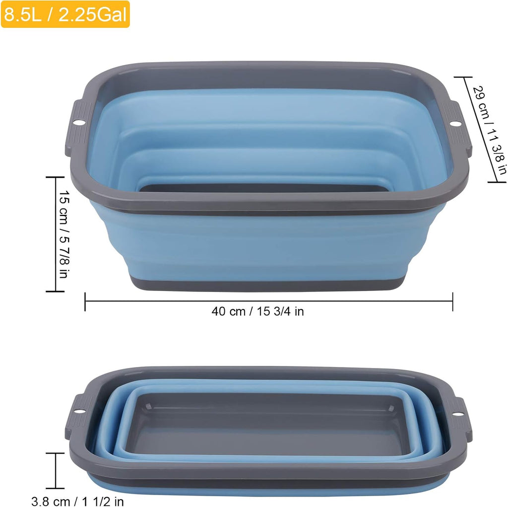 Collapsible Camping Sink Tubs – 2 Pack, 8.5L Each