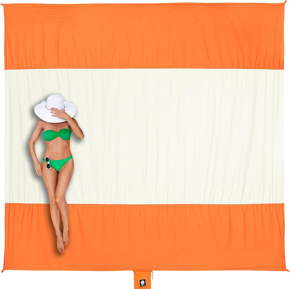 Sand-Free Waterproof Beach Blanket with Stakes