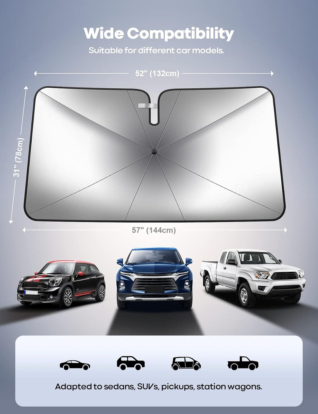 Foldable Car Windscreen Sunshade Umbrella