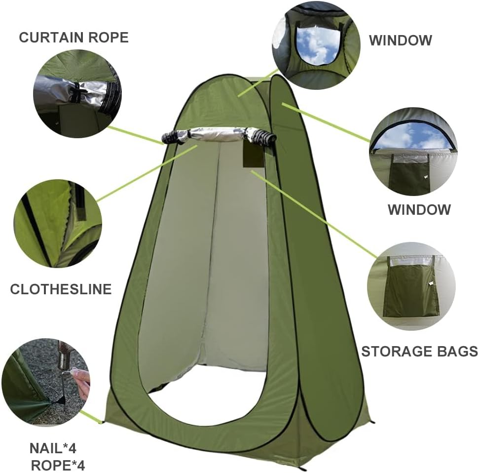 Pop-Up Privacy Shower & Toilet Tent (120 x 120 x 190 cm)