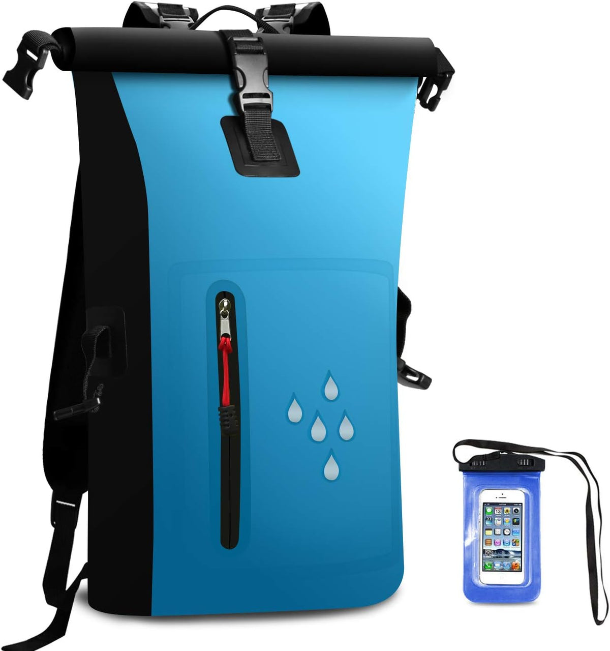 25L Waterproof Dry Bag Backpack with Phone Pouch