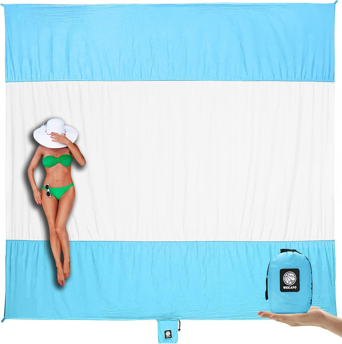 Sand-Free Waterproof Beach Blanket with Stakes