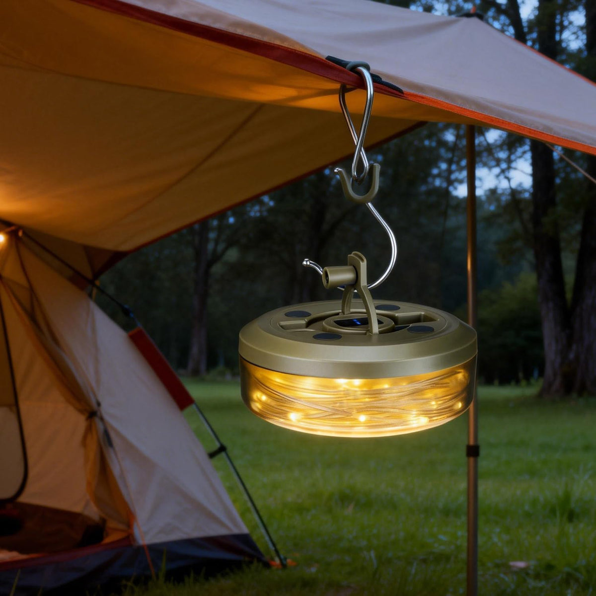 20m Rechargeable Camping String Lights – 2-in-1 Lantern, 10 Modes
