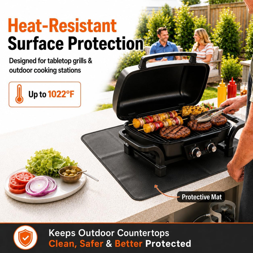 Fireproof Under-BBQ Mat – Protects Decks & Tables