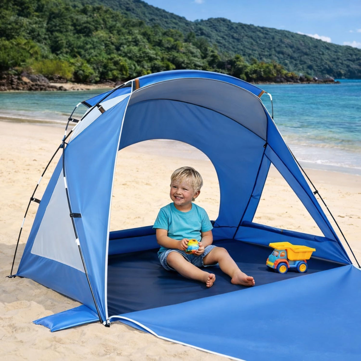 UPF 50+ Beach Sun Shelter Tent – Compact 1-2 Person