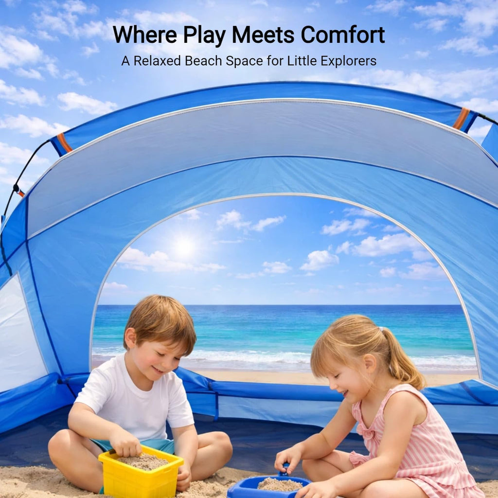UPF 50+ Beach Sun Shelter Tent – Compact 1-2 Person
