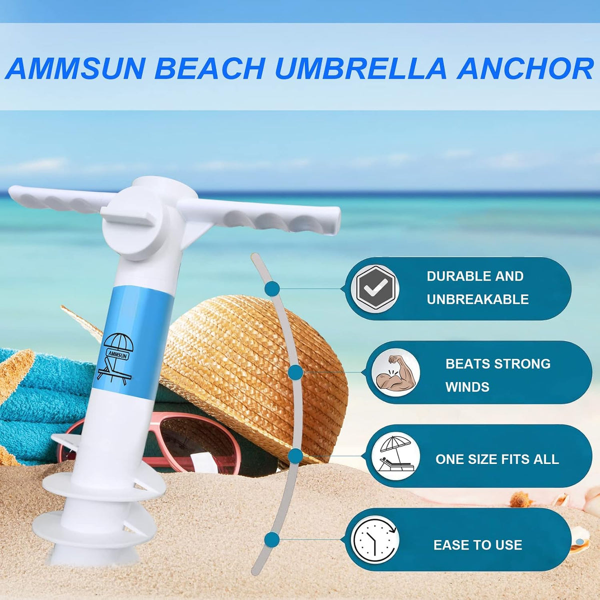 Heavy-Duty Beach Umbrella Sand Anchor