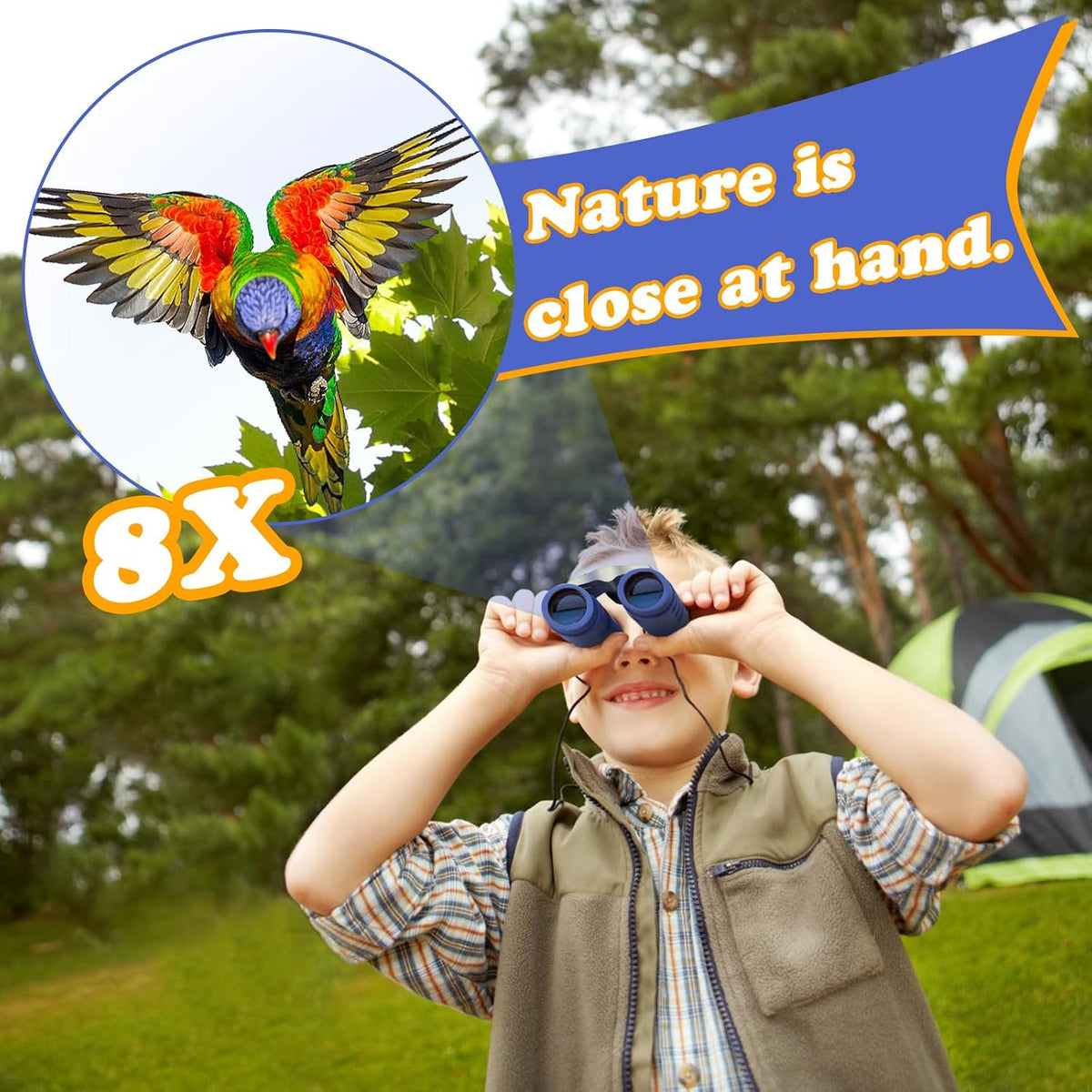 Real Binoculars for Kids – 8x21 Shockproof