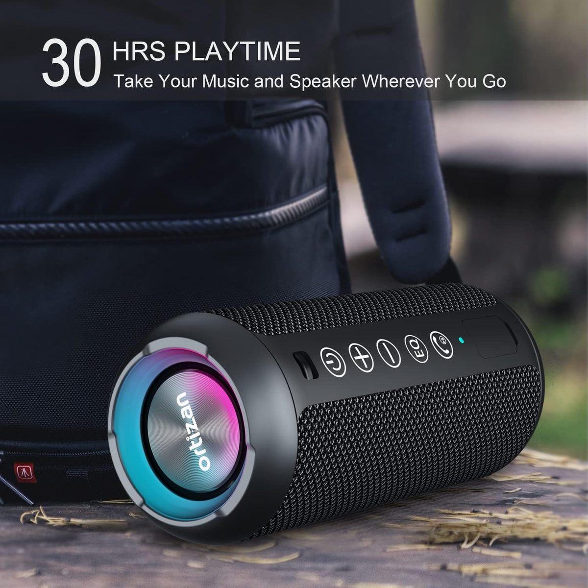 Ortizan 24W Portable Bluetooth Speaker – 360° Sound, IPX7