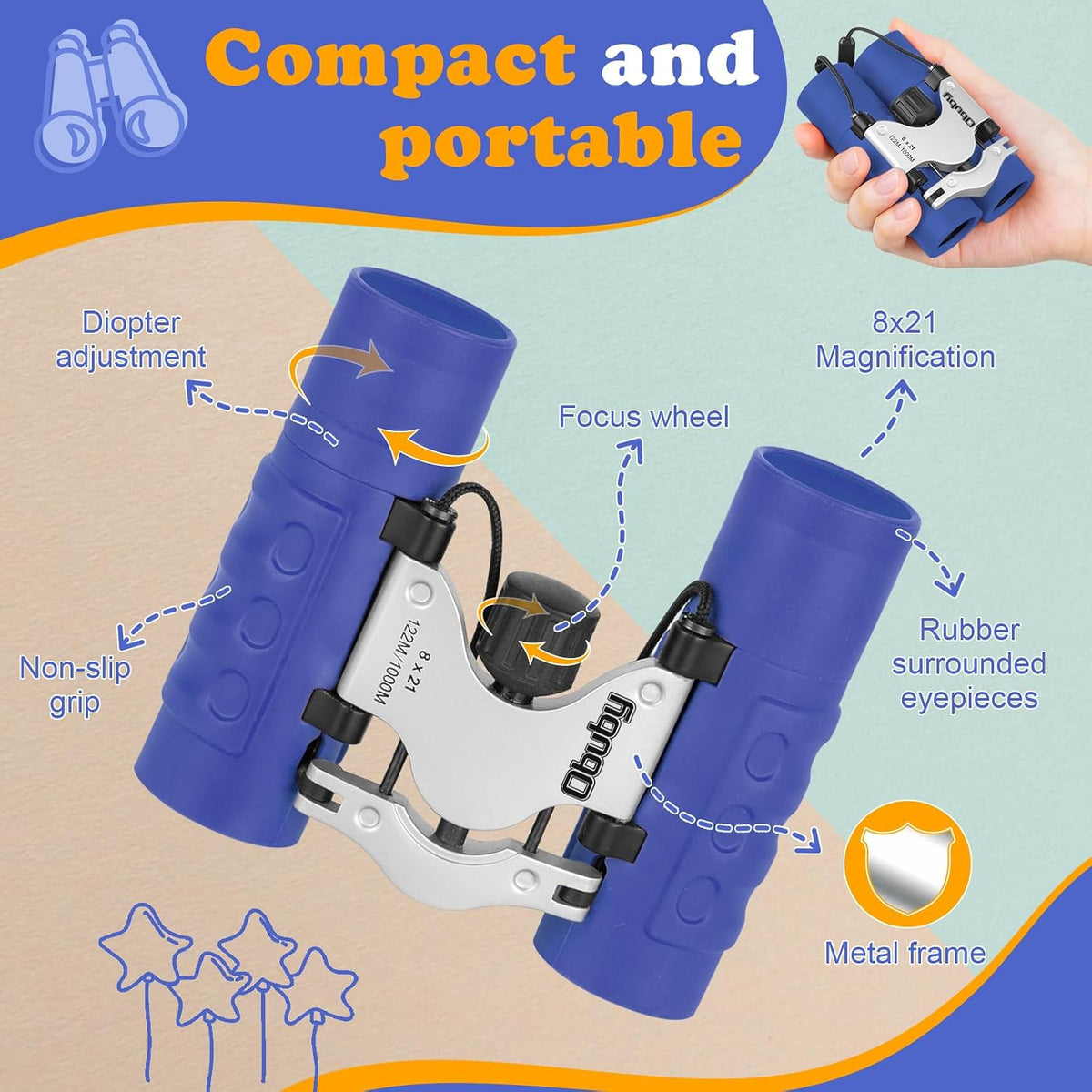 Real Binoculars for Kids – 8x21 Shockproof
