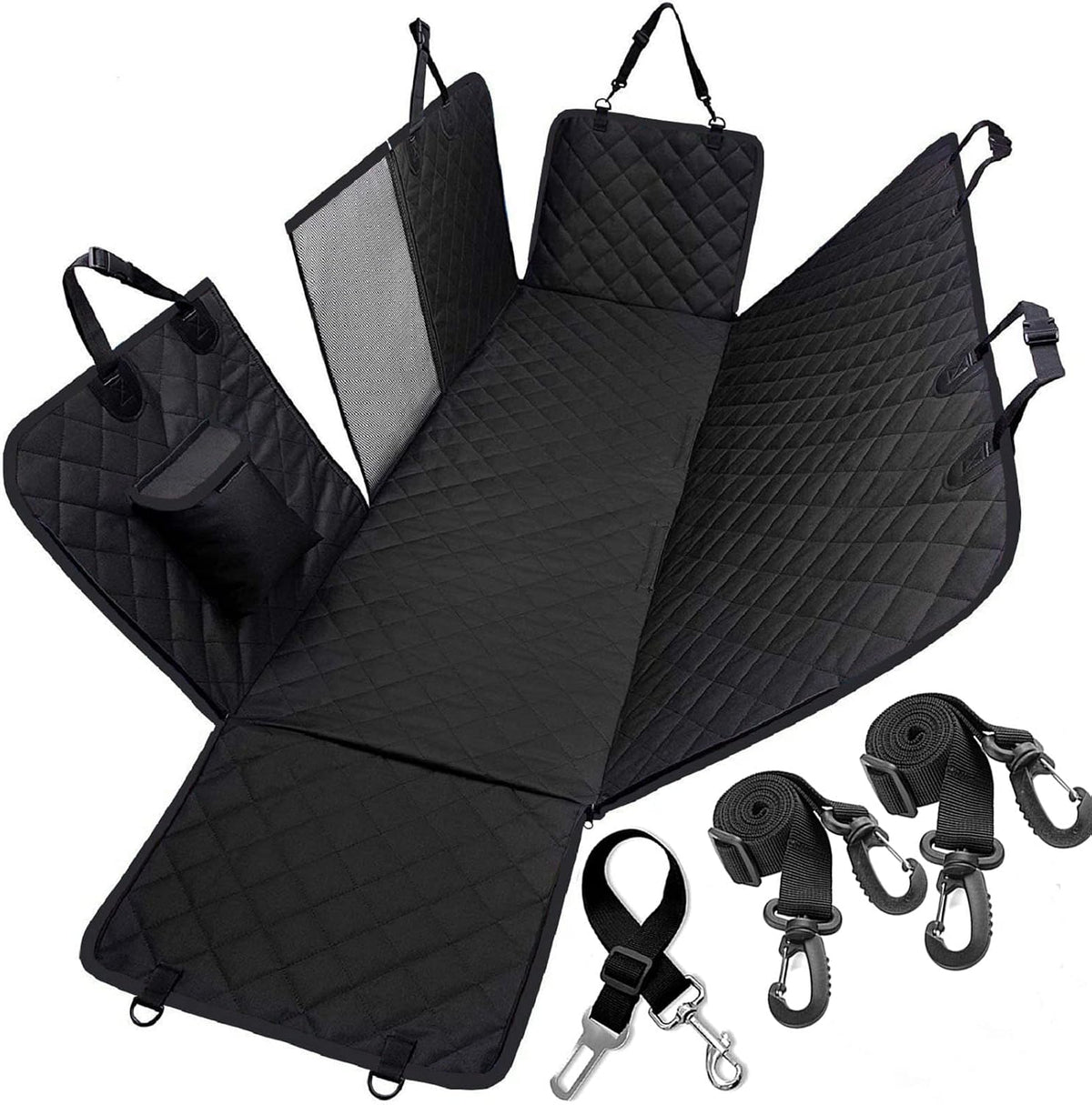 Waterproof Dog Car Seat Cover & Hammock with Mesh Window