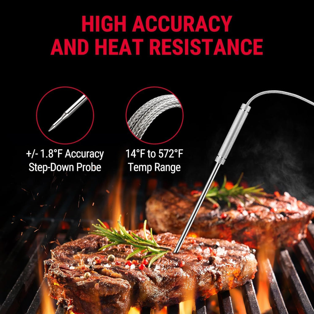 Wireless Meat Thermometer with Dual Probes – 150 m Range