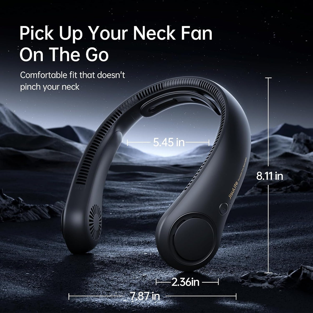 Hands-Free Portable Neck Fan – 5 Speeds, 5000mAh, Bladeless