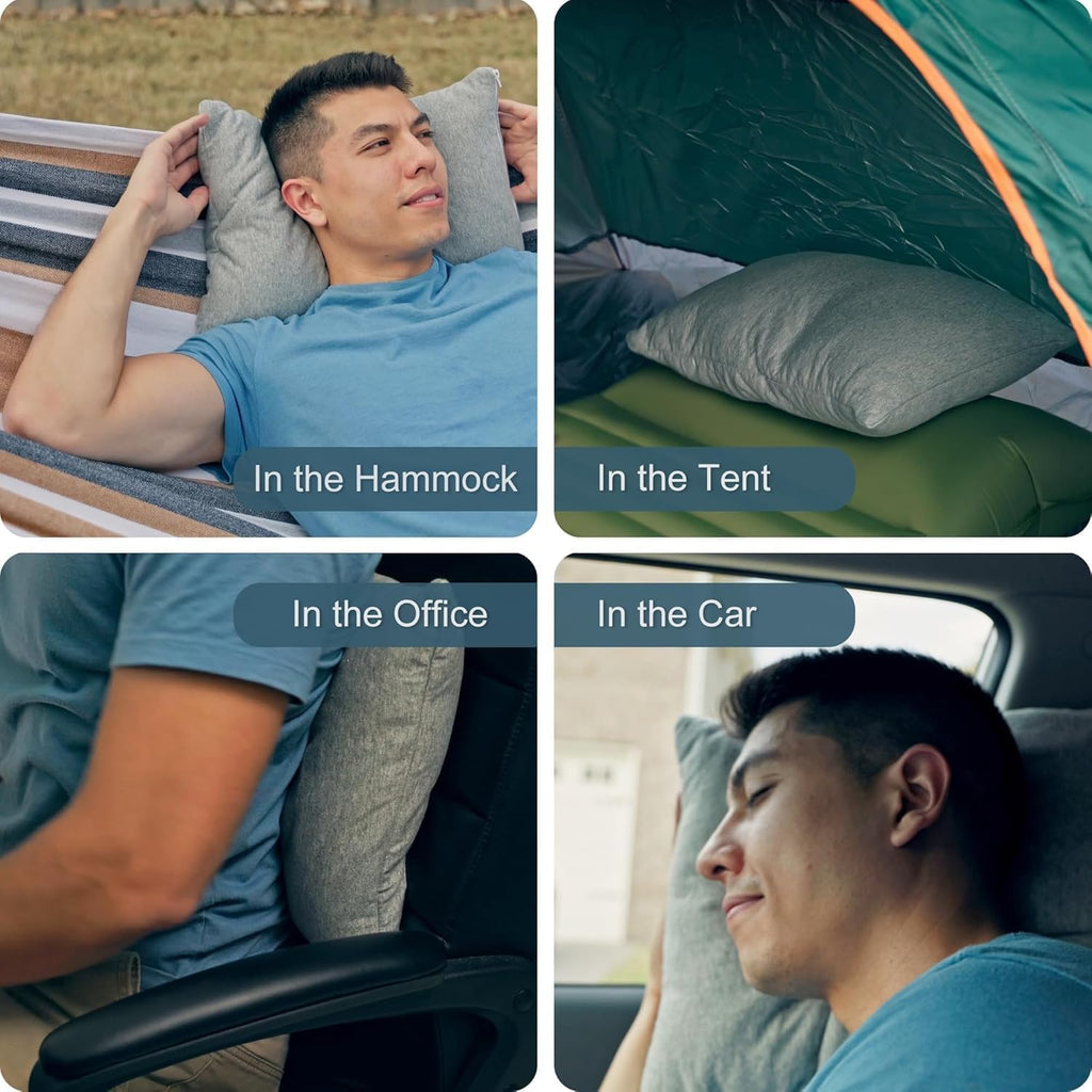 Shredded Memory Foam Camping Pillow with Cotton Cover