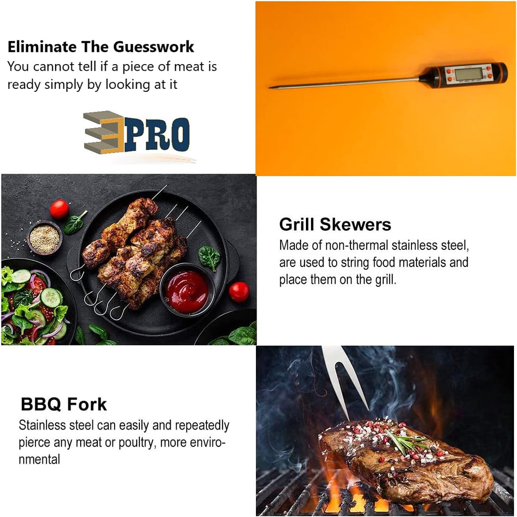 25-Piece Stainless Steel BBQ Tool Set with Carry Bag