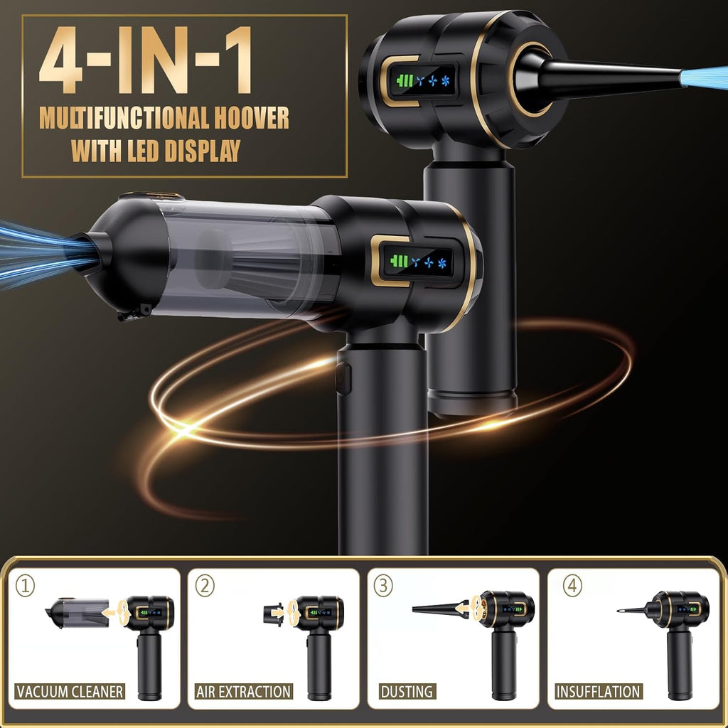 Cordless Car Vacuum 27000Pa – Brushless, USB-C