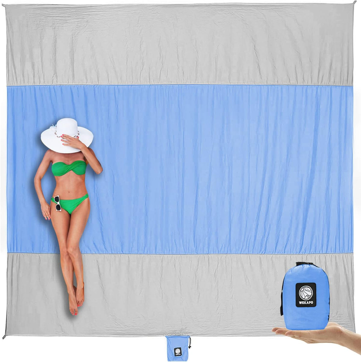 Sand-Free Waterproof Beach Blanket with Stakes