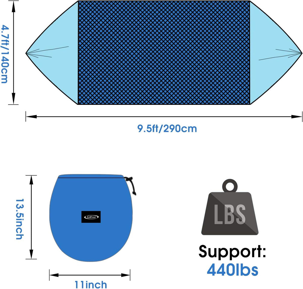 Pop-Up Mosquito Net Camping Hammock with Tree Straps
