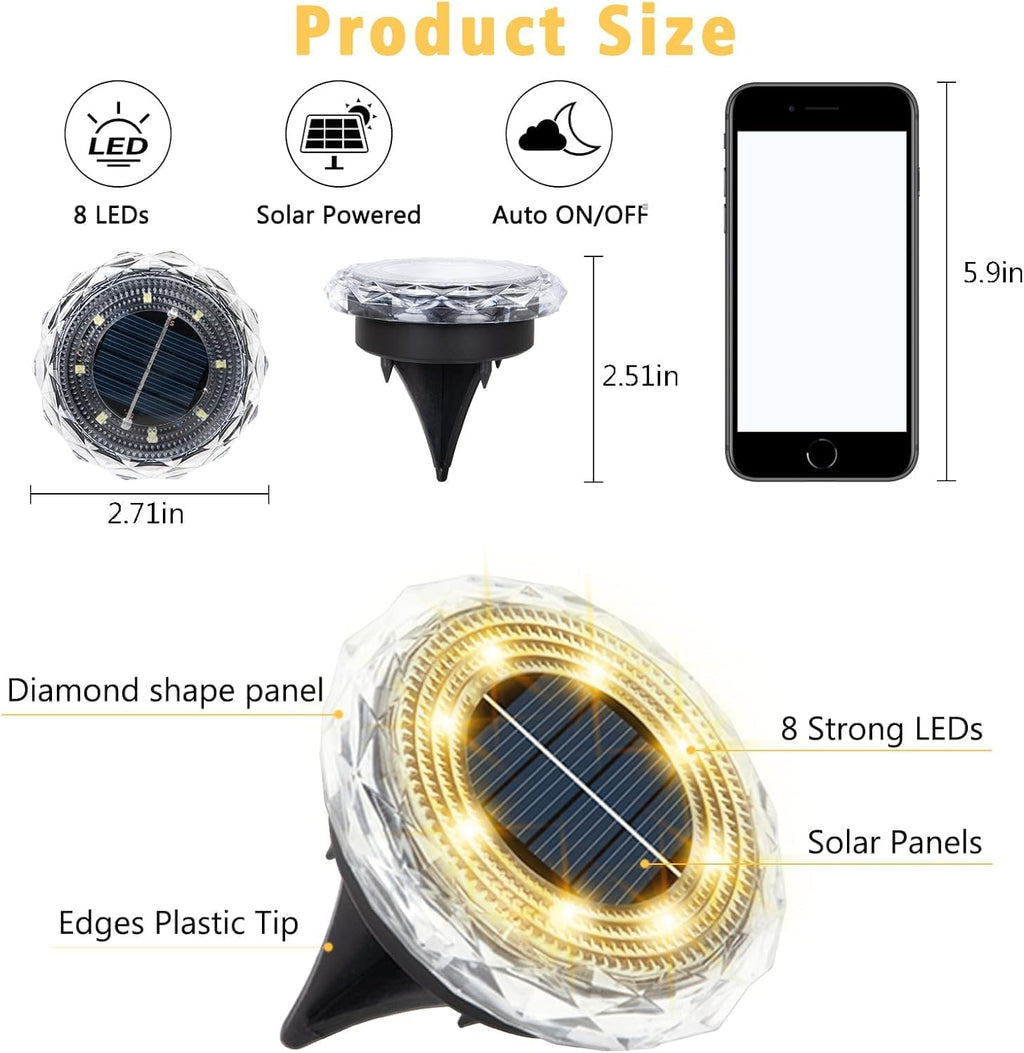Solar In-Ground Garden Lights – Warm White