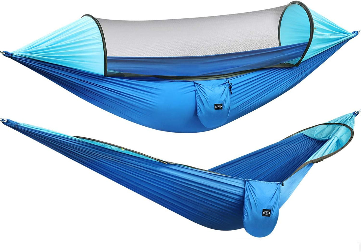 Pop-Up Mosquito Net Camping Hammock with Tree Straps