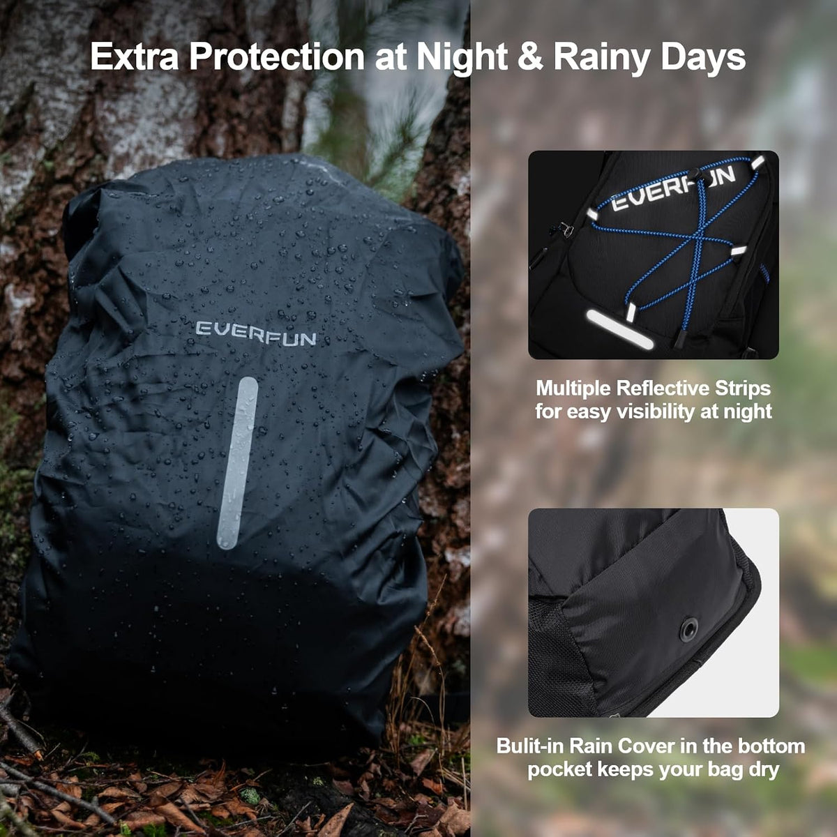 Hydration Backpack with 2L Water Bladder & Rain Cover