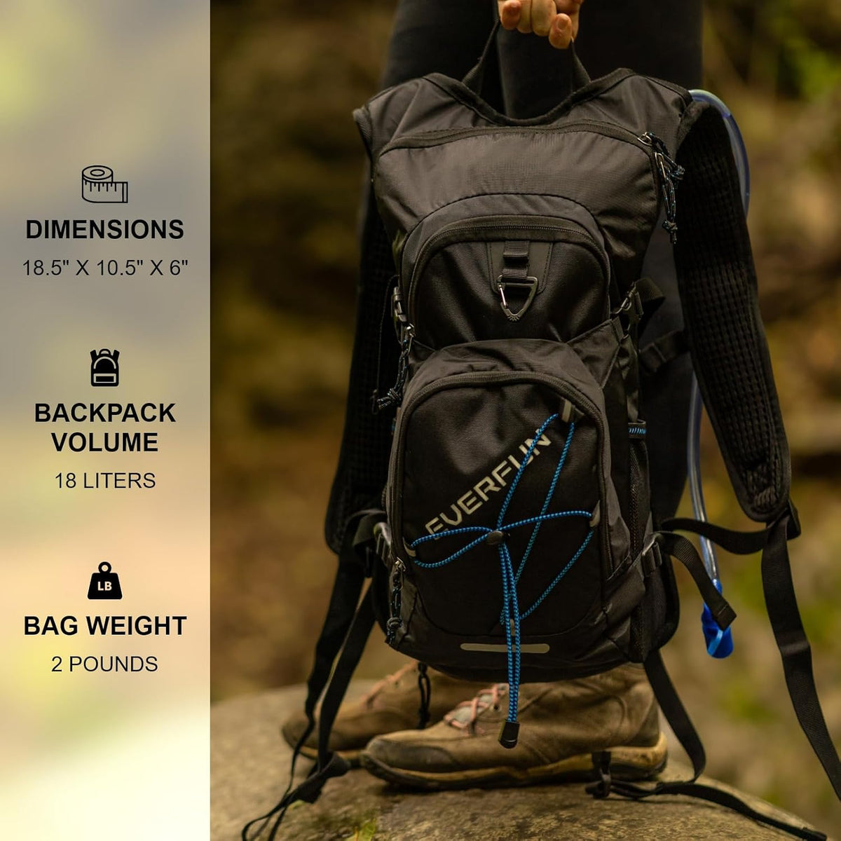 Hydration Backpack with 2L Water Bladder & Rain Cover