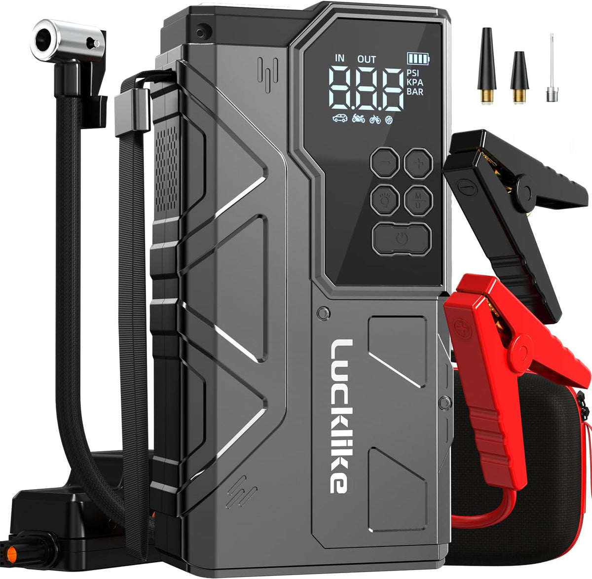 7000A Car Jump Starter with Built-In Air Compressor & Power Bank