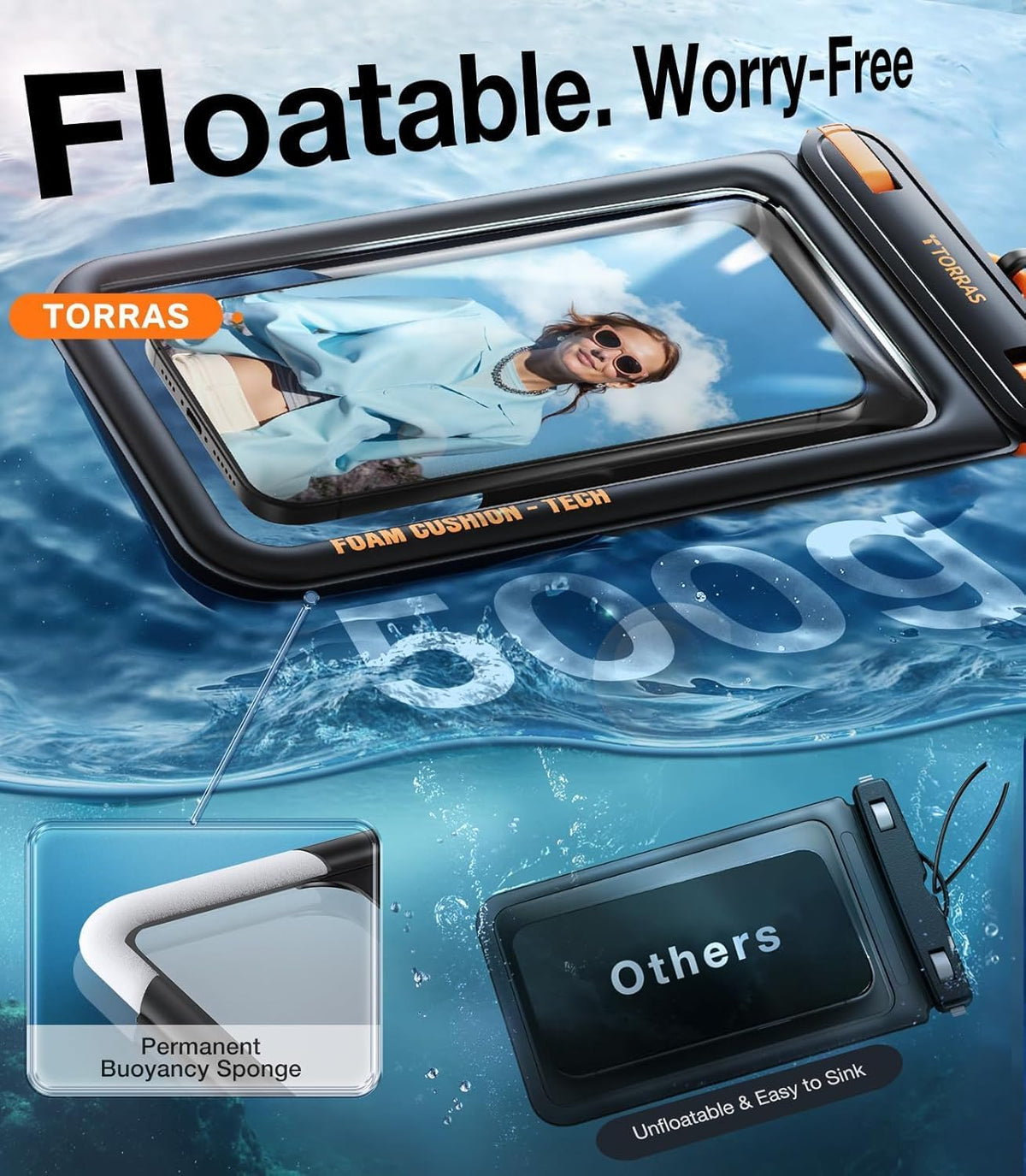 Floating Waterproof Phone Pouch with Double Pocket