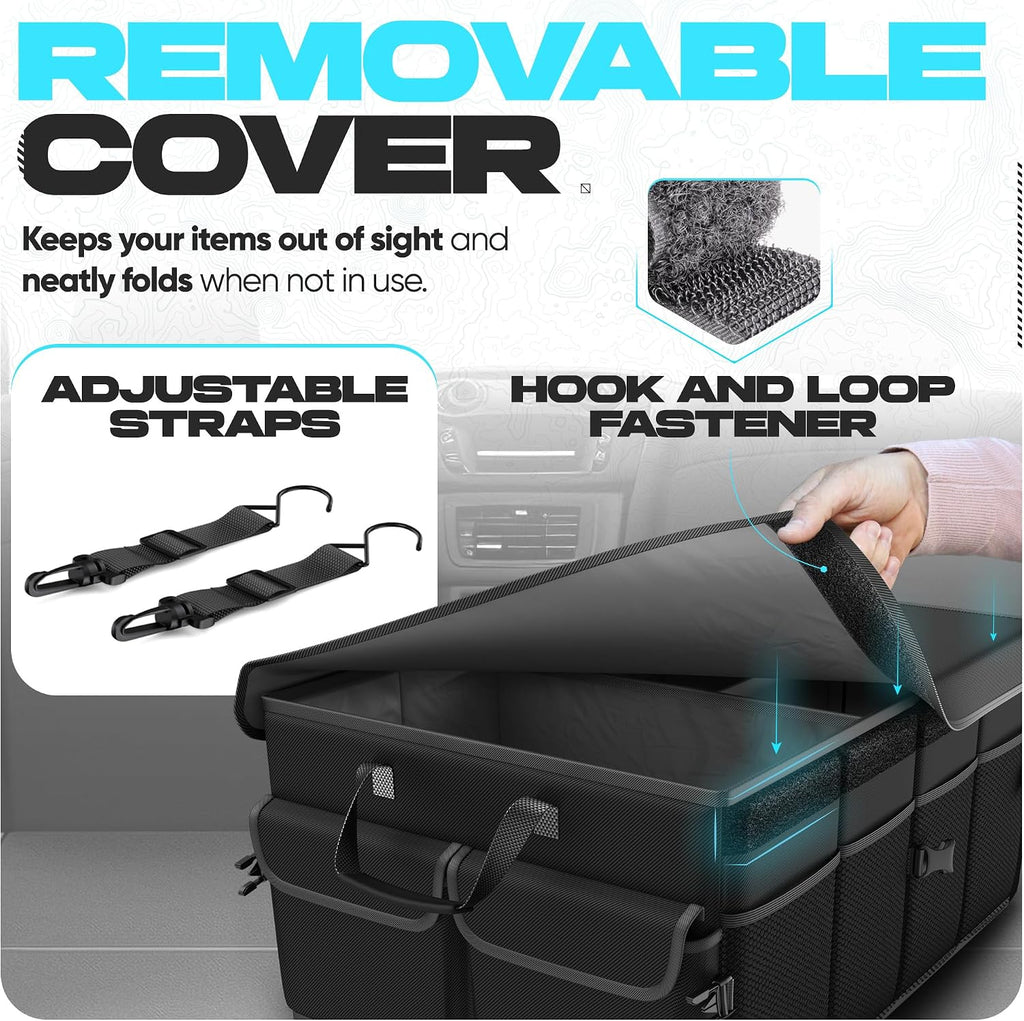 FORTEM Collapsible Car Boot Organiser with Lid