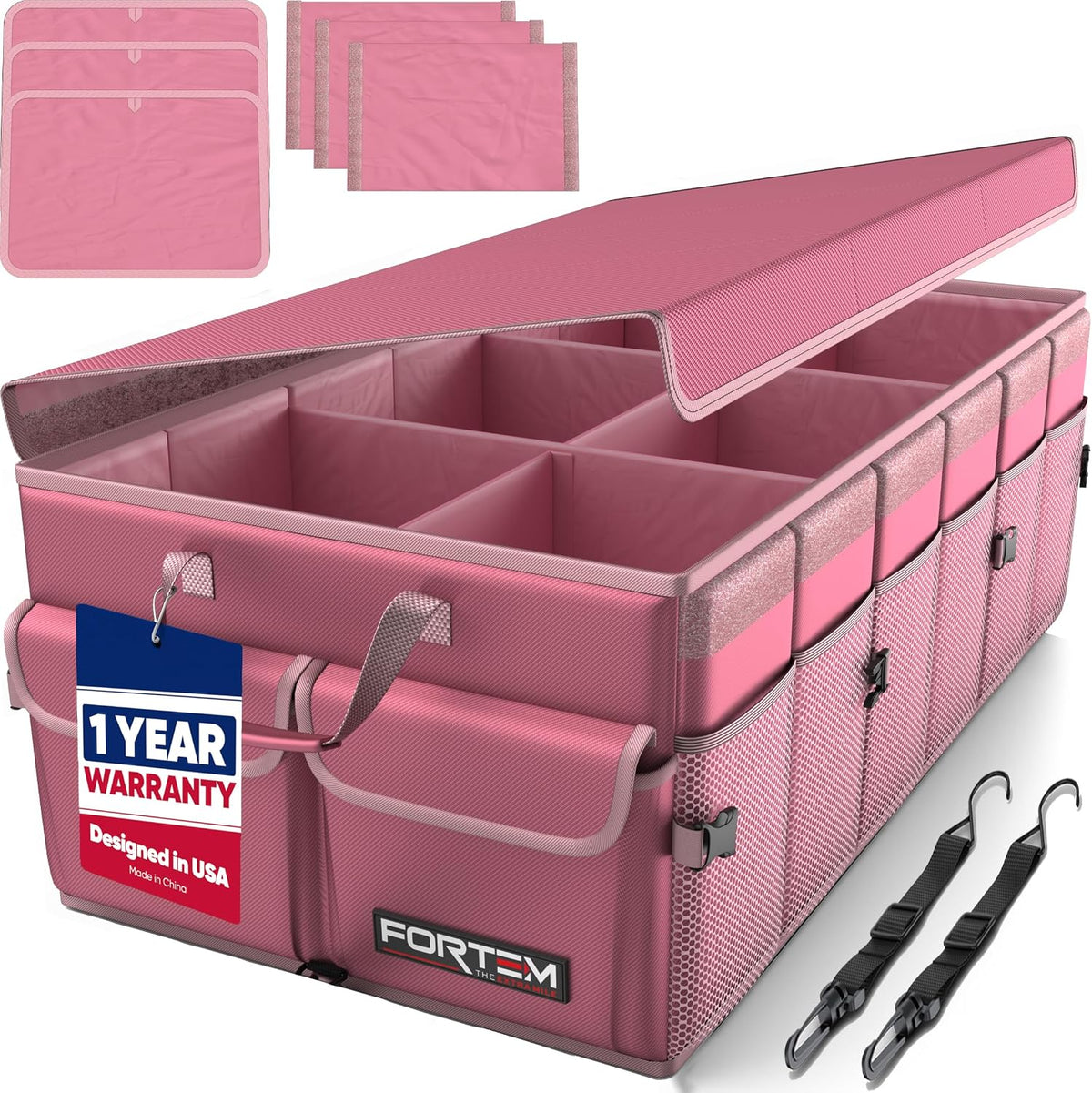 FORTEM Collapsible Car Boot Organiser with Lid
