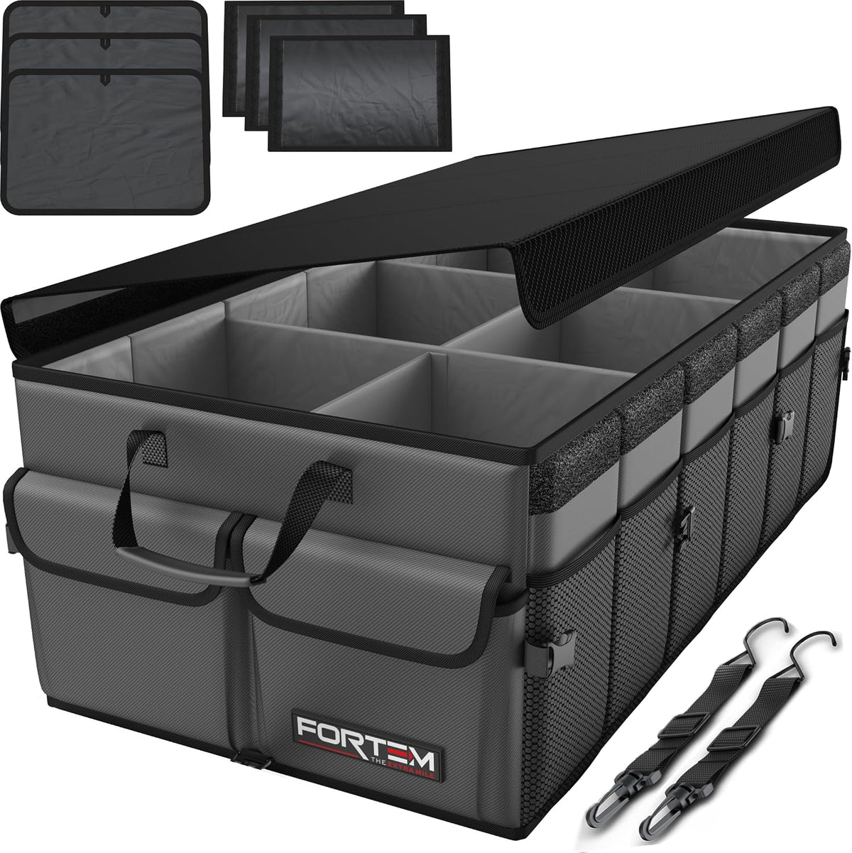 FORTEM Collapsible Car Boot Organiser with Lid