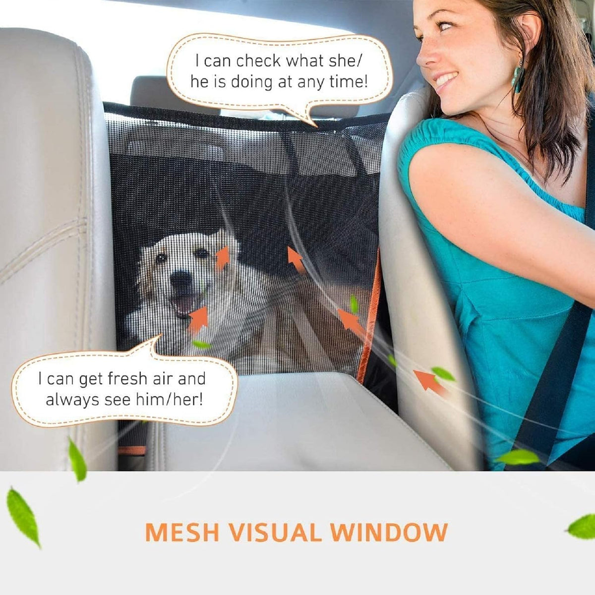 Waterproof Dog Car Seat Cover & Hammock with Mesh Window