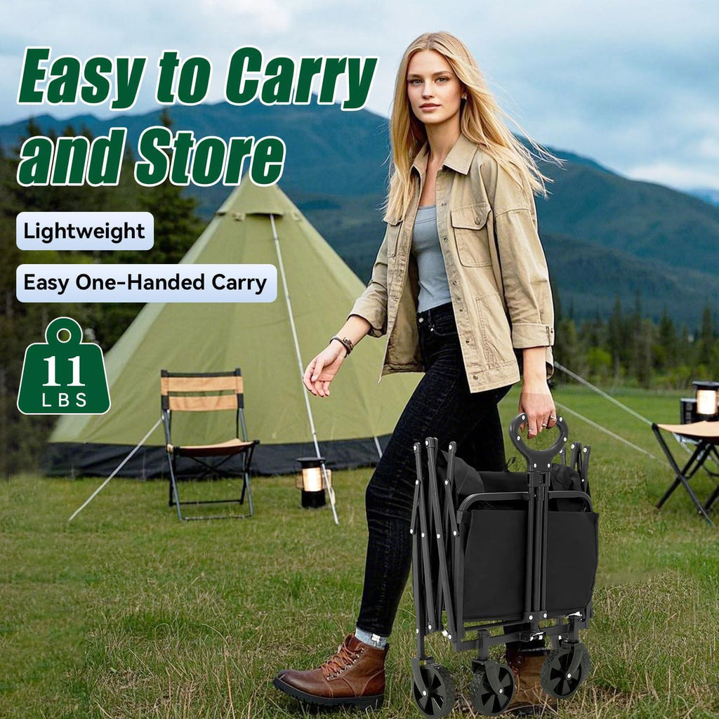 Collapsible Beach Wagon Cart with All-Terrain Wheels