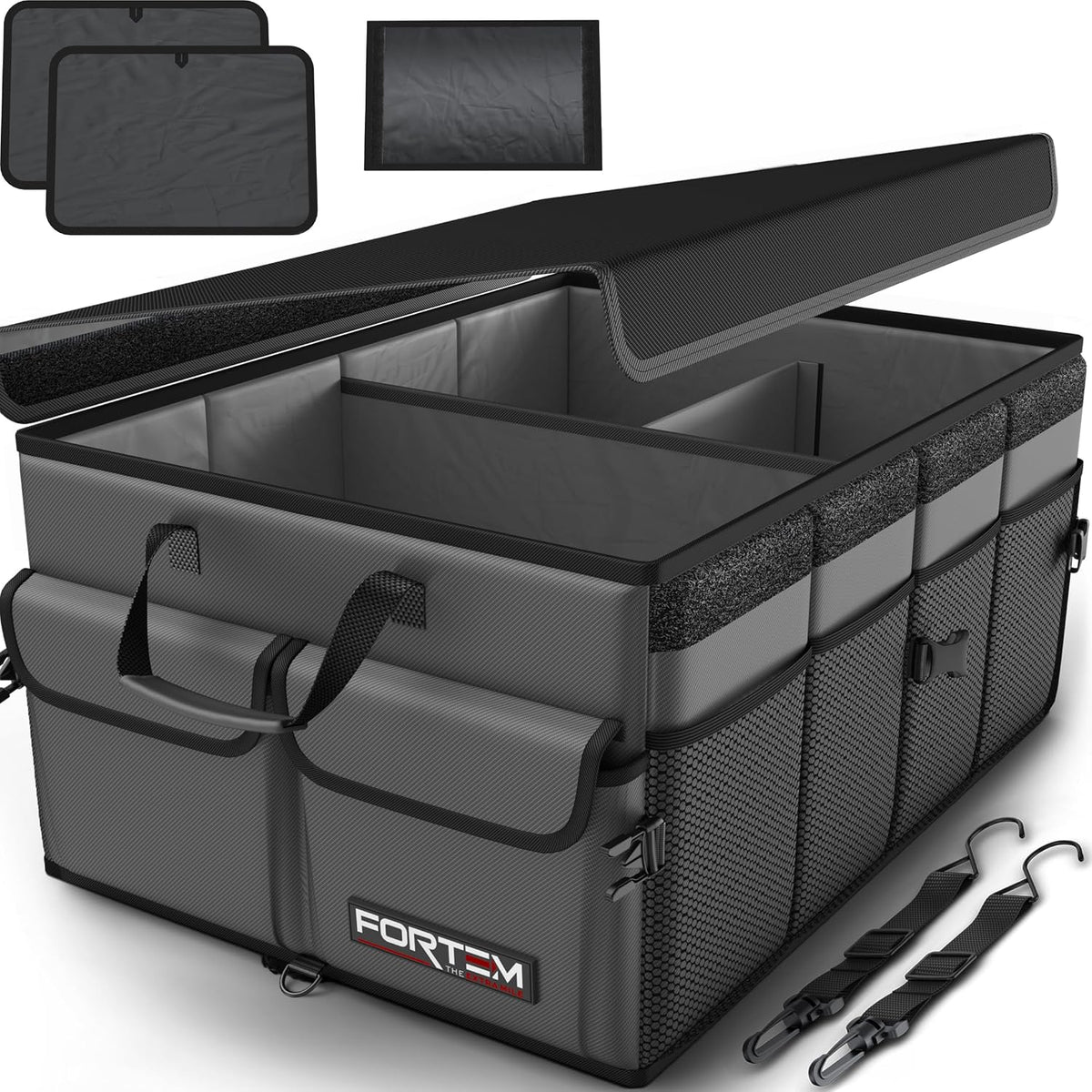 FORTEM Collapsible Car Boot Organiser with Lid