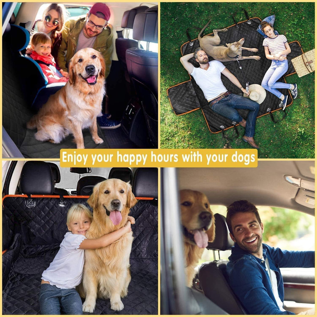 Waterproof Dog Car Seat Cover & Hammock with Mesh Window