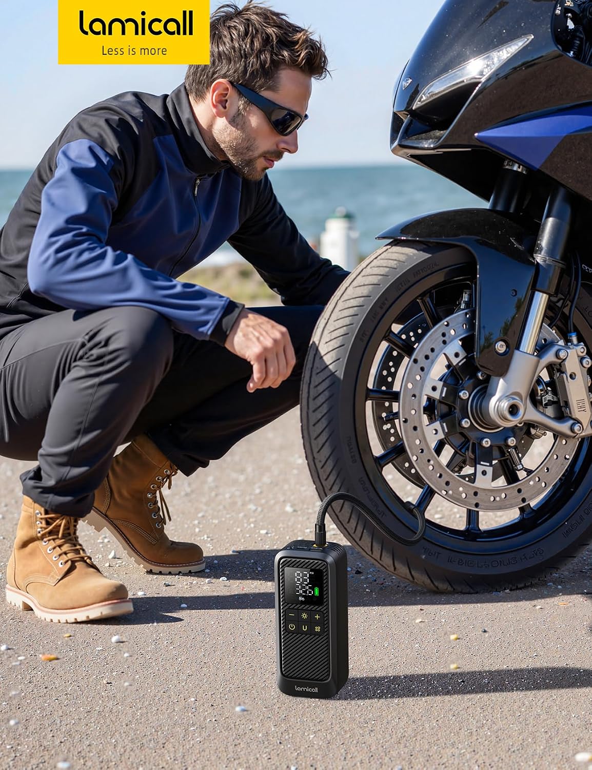 Cordless Tyre Inflator 150PSI – Digital Gauge, Auto Stop & Power Bank