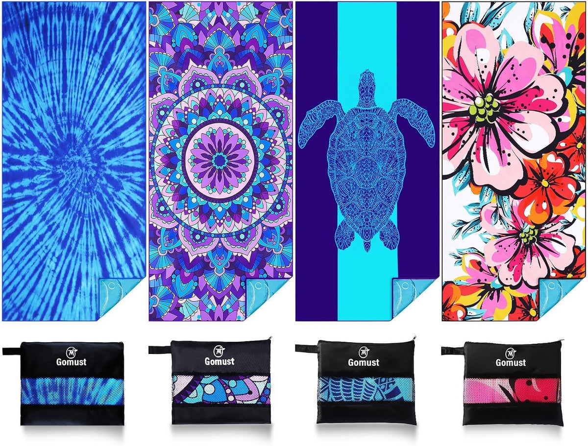 Oversized Microfibre Beach Towels 180 x 80 cm – 4 Pack