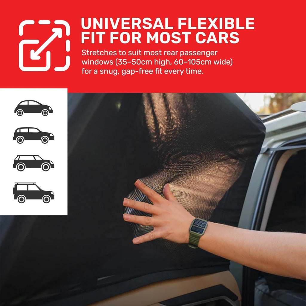 Car Window Sun Shades for Kids – 2 Pack, UPF 40+