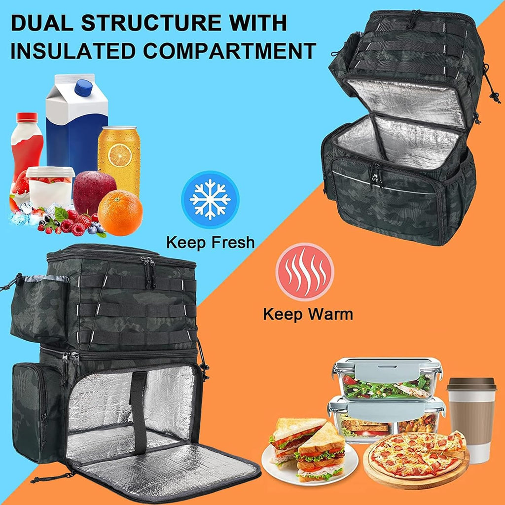 Fishing Backpack with Rod Holders & Insulated Cooler