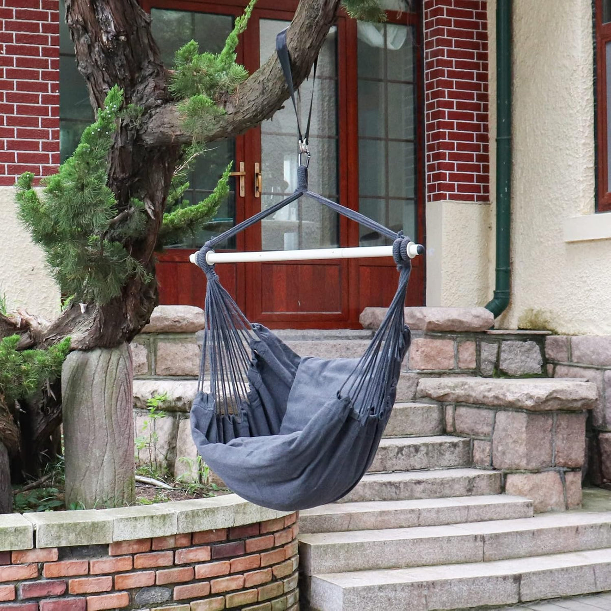 Hanging Hammock Chair Swing with 2 Cushions